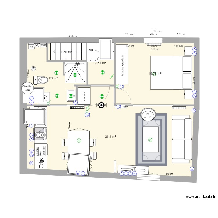 étage 2 projet v4 éléctricité. Plan de 0 pièce et 0 m2