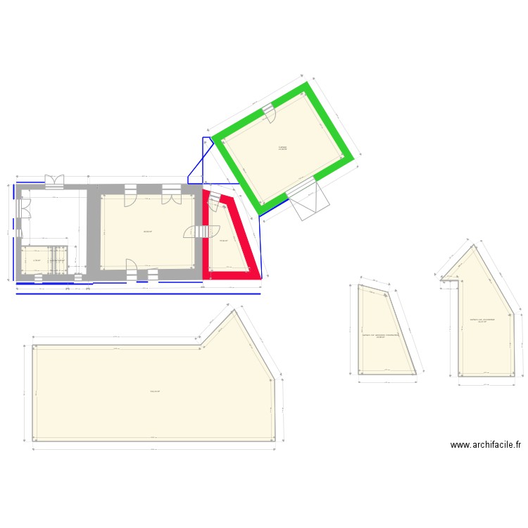 maison 2. Plan de 9 pièces et 287 m2