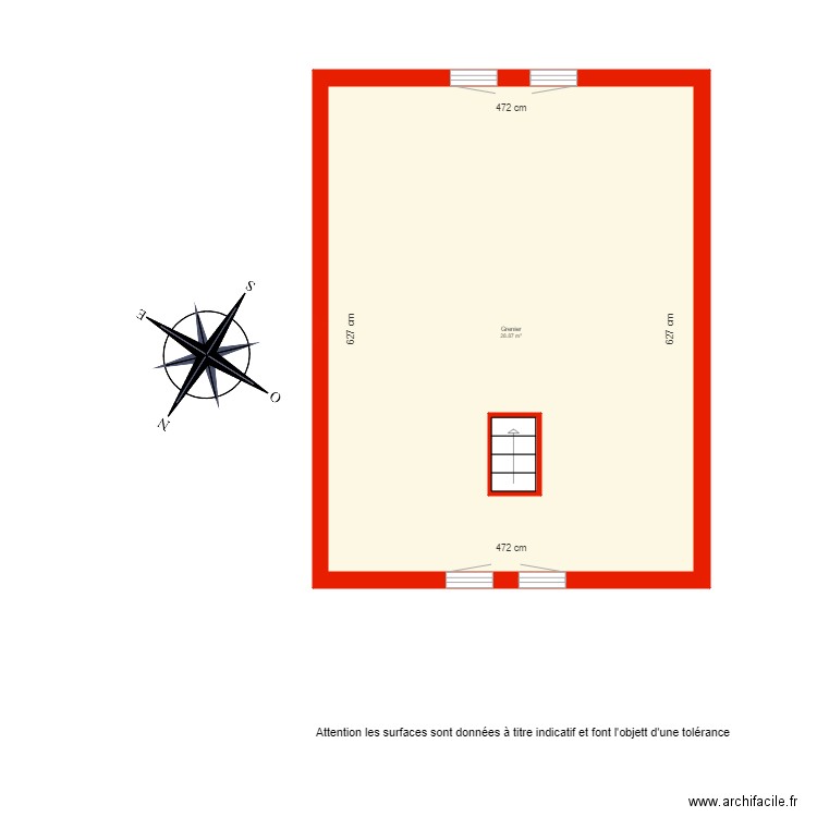 BI 5003 grenier côté. Plan de 0 pièce et 0 m2