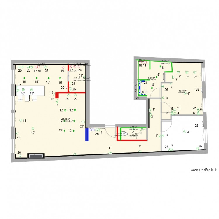 Plan cloison doublage. Plan de 0 pièce et 0 m2