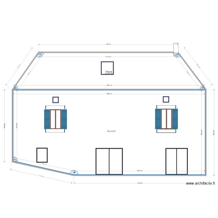 Façade ouest PROJET X. Plan de 0 pièce et 0 m2