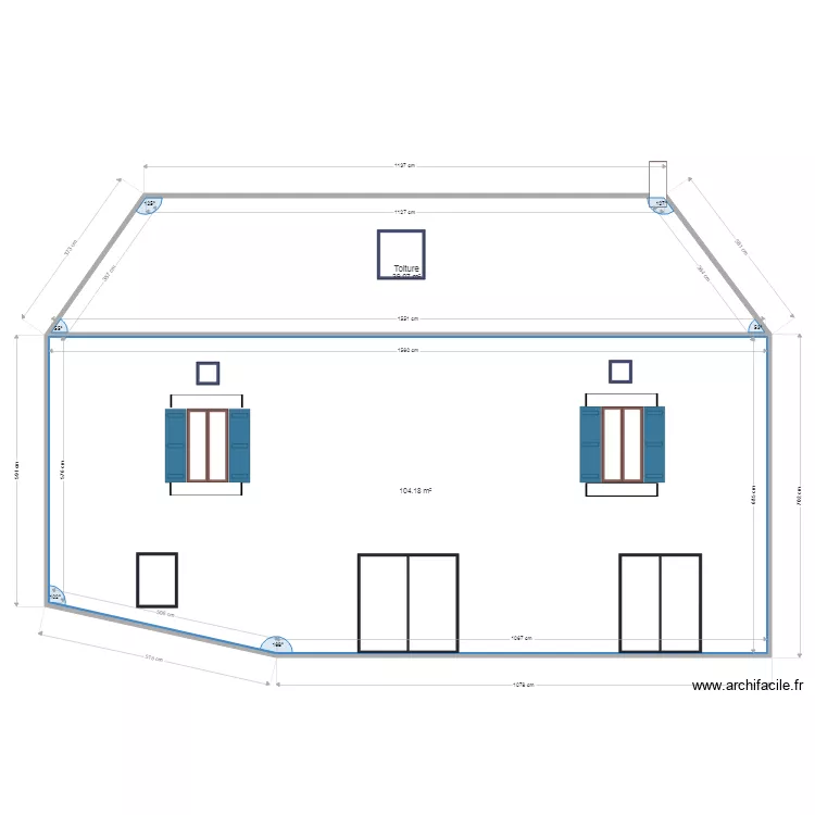 Fa&ccedil;ade ouest PROJET X. Plan de 