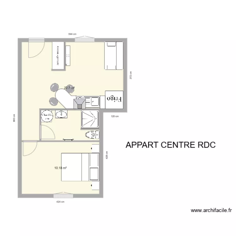 APPART CENTRE RDC. Plan de 