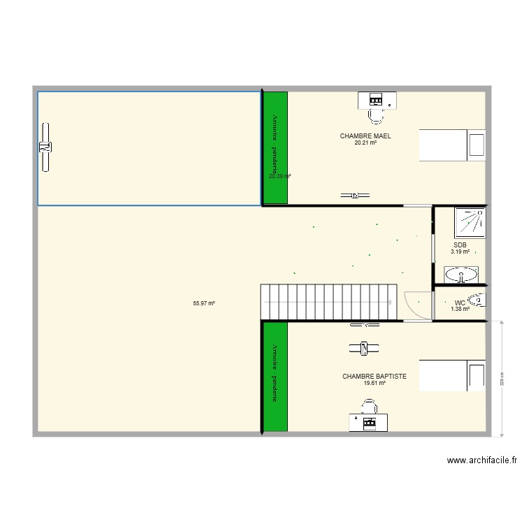 ETAGE CHMABRE. Plan de 0 pièce et 0 m2