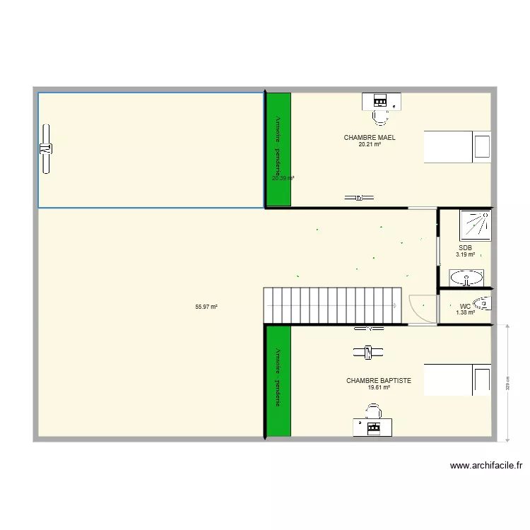 ETAGE CHMABRE. Plan de 
