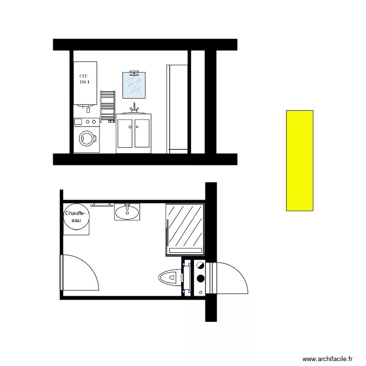 MIS SDB DOUCHE. Plan de 