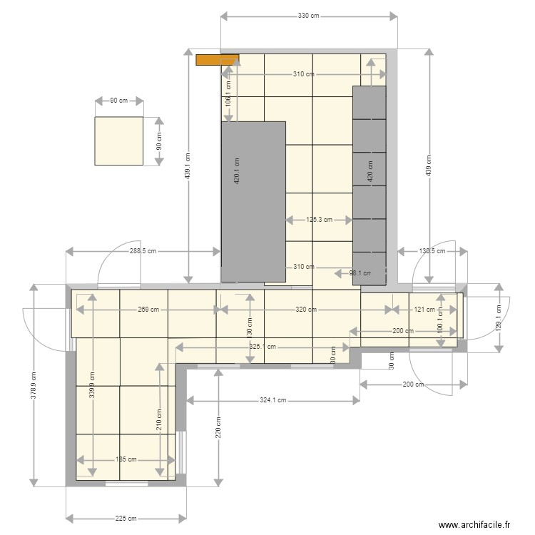 CUISINE 90x90. Plan de 0 pièce et 0 m2