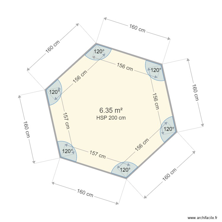 cabane hexagone. Plan de 0 pièce et 0 m2