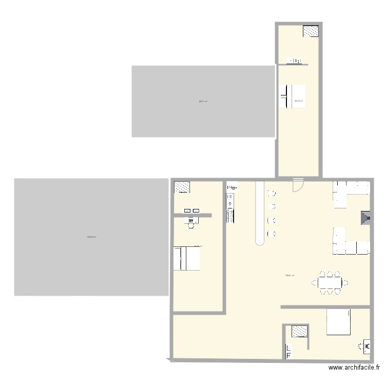 canebiers. Plan de 5 pièces et 396 m2