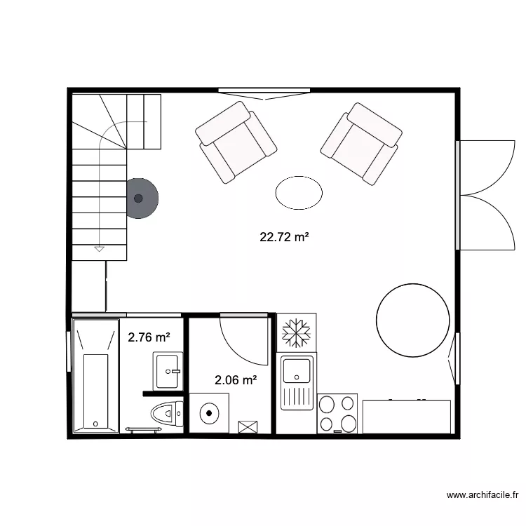 RDC Chalet 28 m2 Test . Plan de 