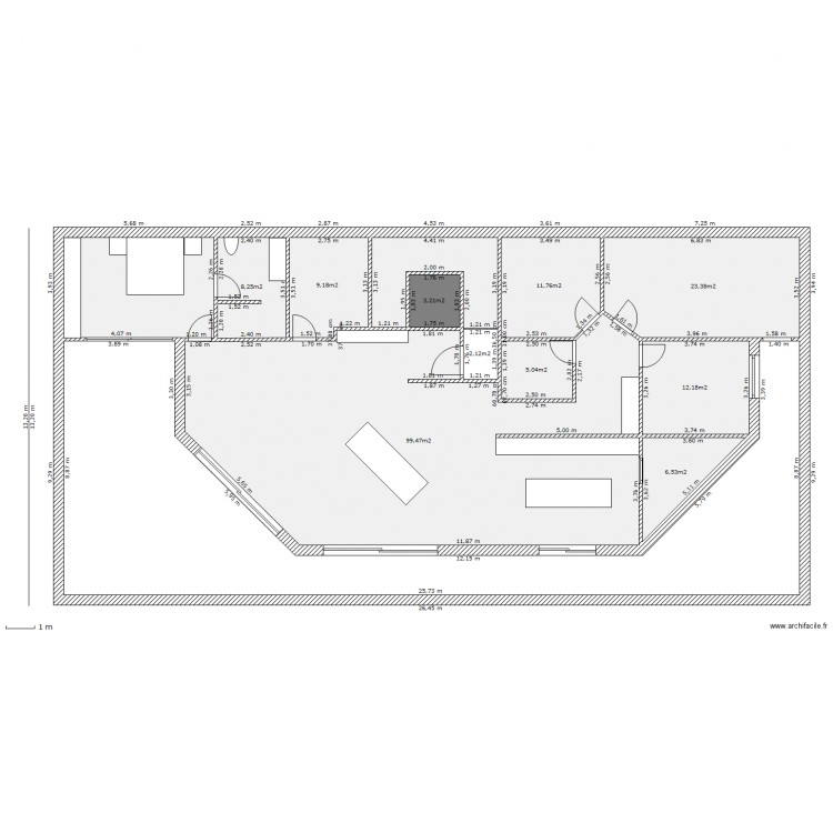 Attique Loveresse. Plan de 0 pièce et 0 m2