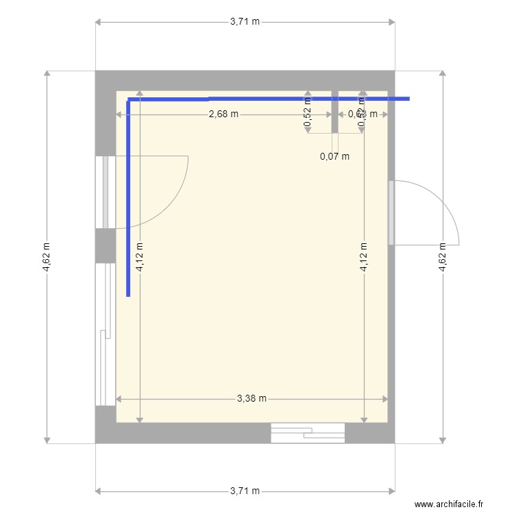 SalonAppart. Plan de 1 pièce et 14 m2