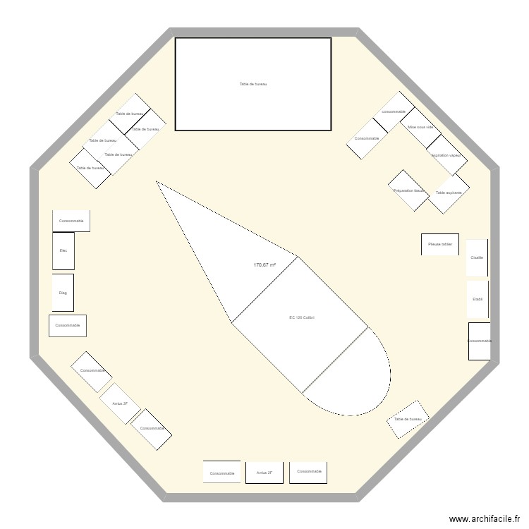 plan WS. Plan de 1 pièce et 171 m2