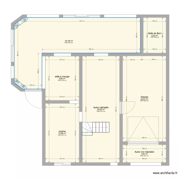 Maison bas projet. Plan de 