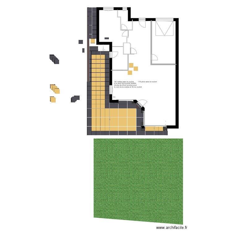 calepinage terrasse B. Plan de 7 pièces et 120 m2