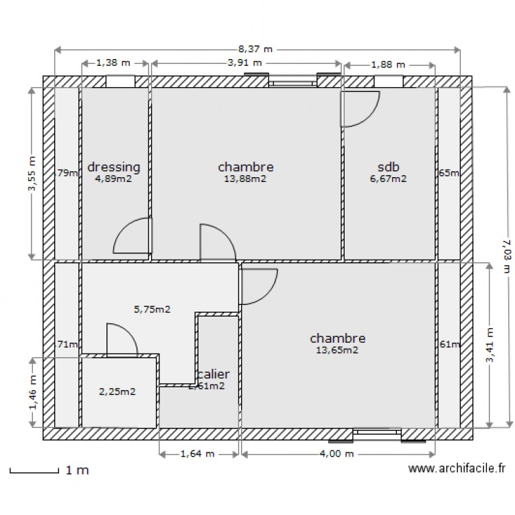 1e étage futur. Plan de 0 pièce et 0 m2
