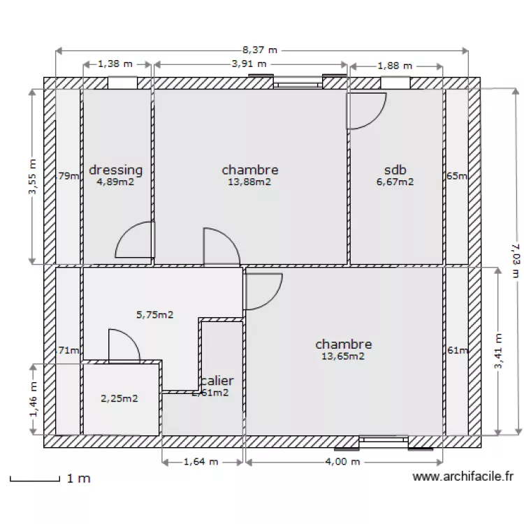 1e &eacute;tage futur. Plan de 