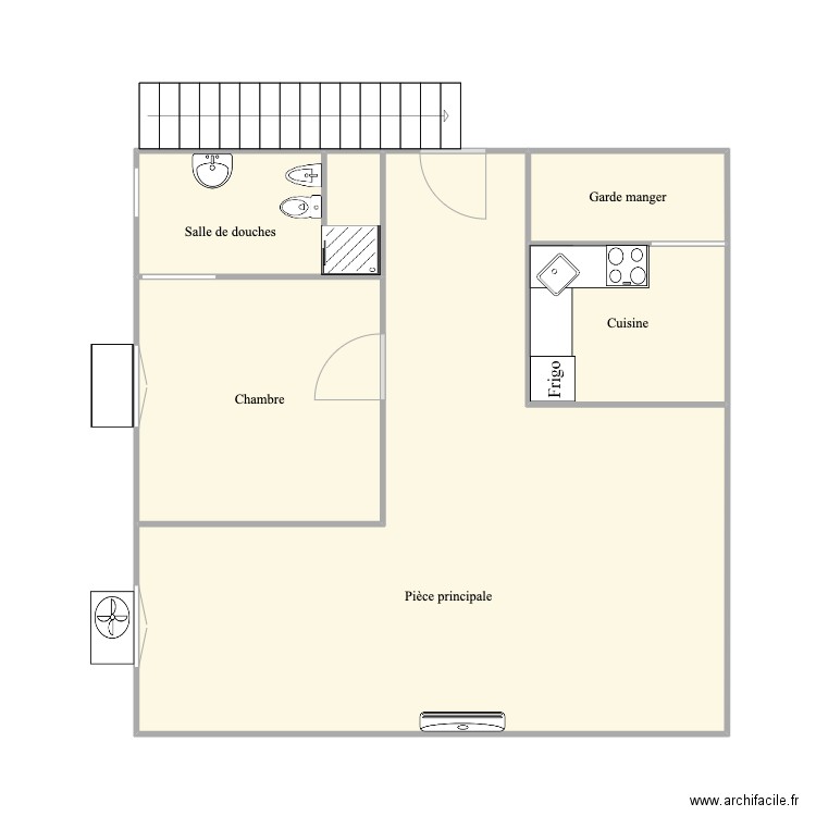 2 Pièces Monaco Ville. Plan de 5 pièces et 49 m2