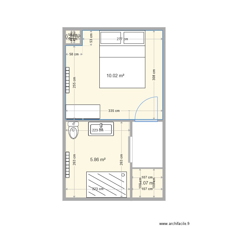 aménagement suite parentale. Plan de 0 pièce et 0 m2