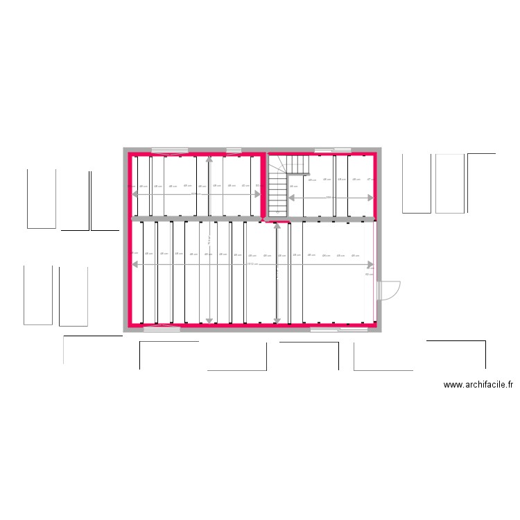 Garage 2020 n21 plafond hourdi. Plan de 3 pièces et 69 m2