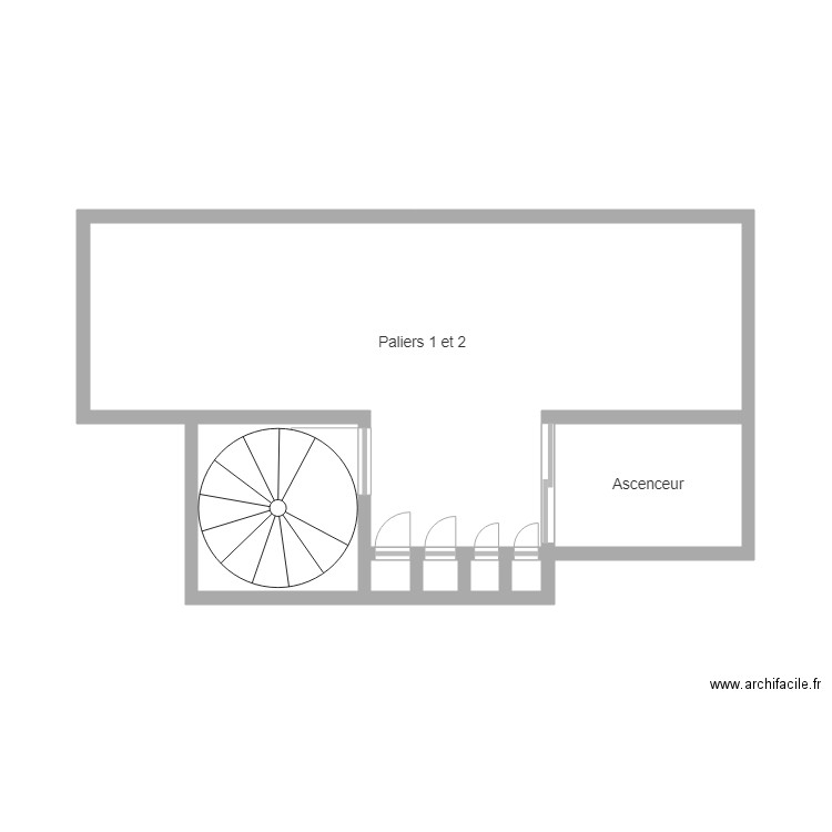 Paliers 1 et 2 au 4A. Plan de 0 pièce et 0 m2