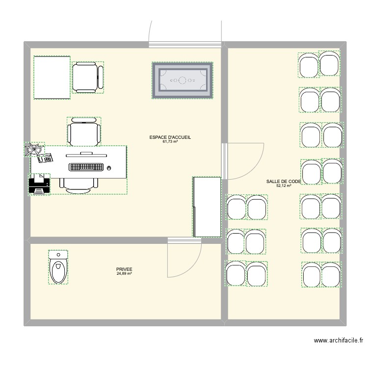 AUTO ECOLE 2nn. Plan de 3 pièces et 139 m2