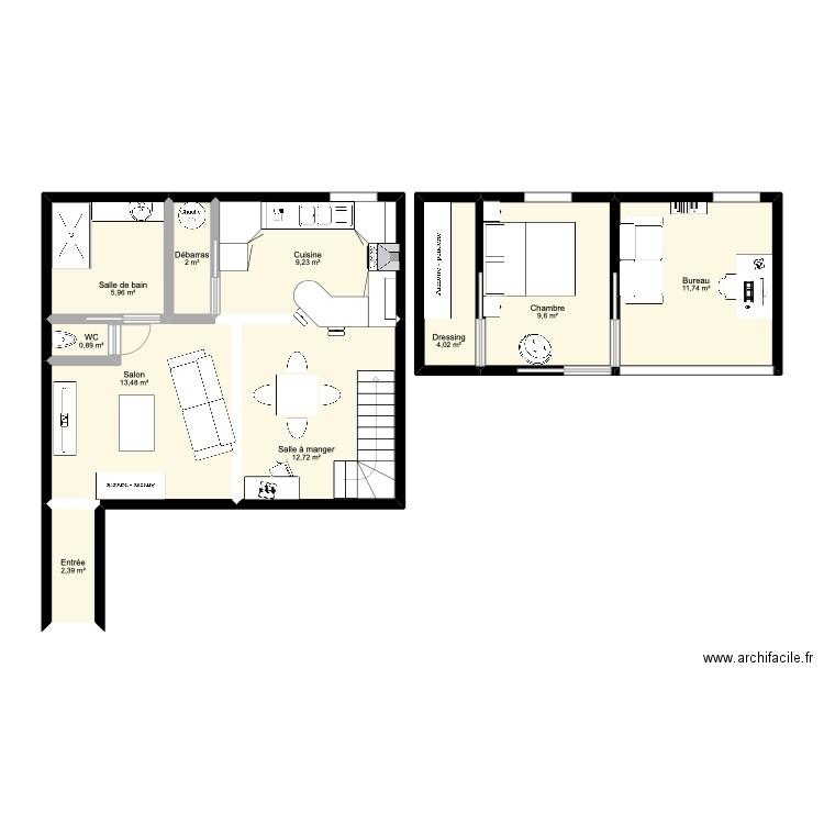 Duplex réaménagement de l'immeuble 