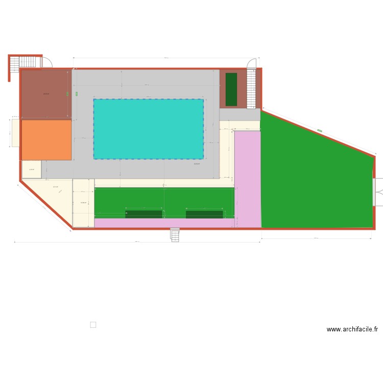 extension plages piscine projet 81121. Plan de 5 pièces et 94 m2