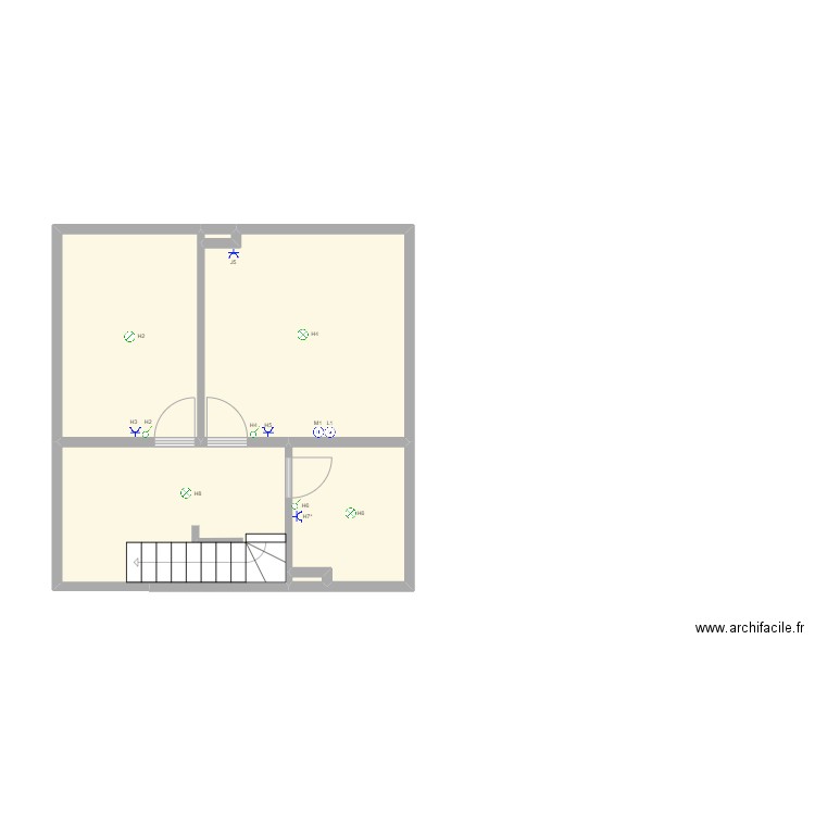 Gaétane cave. Plan de 6 pièces et 35 m2