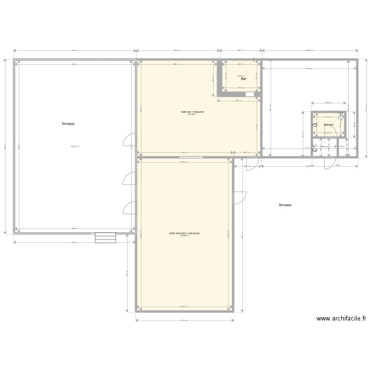 Colporteur Restaurant. Plan de 5 pièces et 247 m2