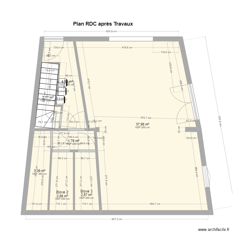 PAMIERS3 RDC après Travaux2. Plan de 0 pièce et 0 m2