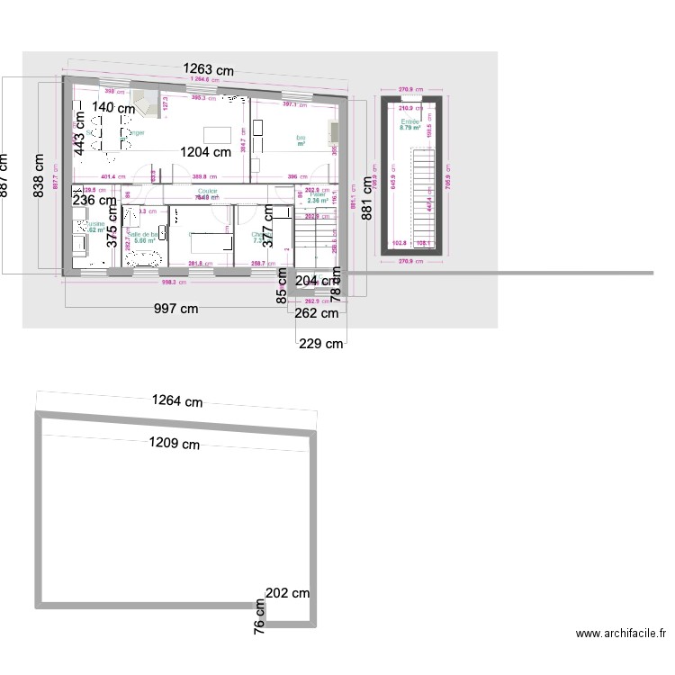 plan ARTY. Plan de 1 pièce et 98 m2