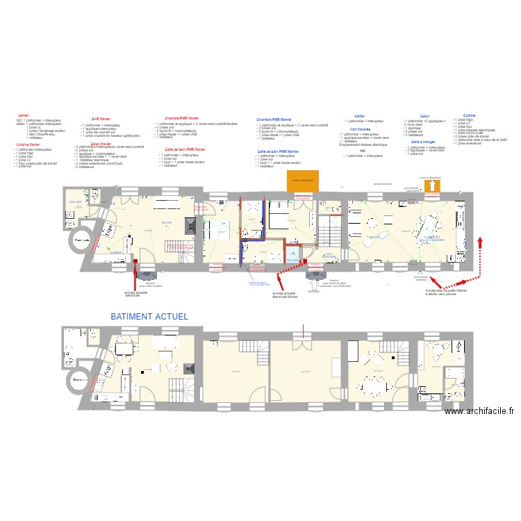 électicité RDC. Plan de 0 pièce et 0 m2