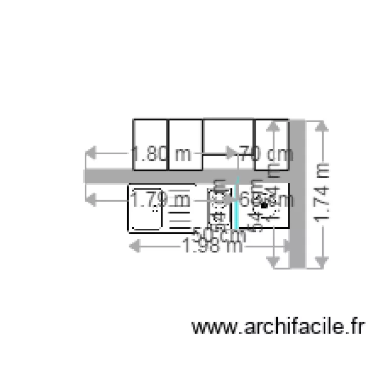 cuisine T1. Plan de 