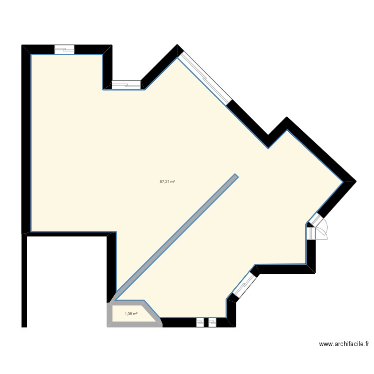 Maison Olemps. Plan de 2 pièces et 88 m2