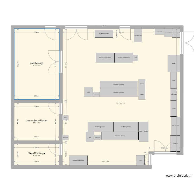 plan après nouvelle dispo. Plan de 0 pièce et 0 m2