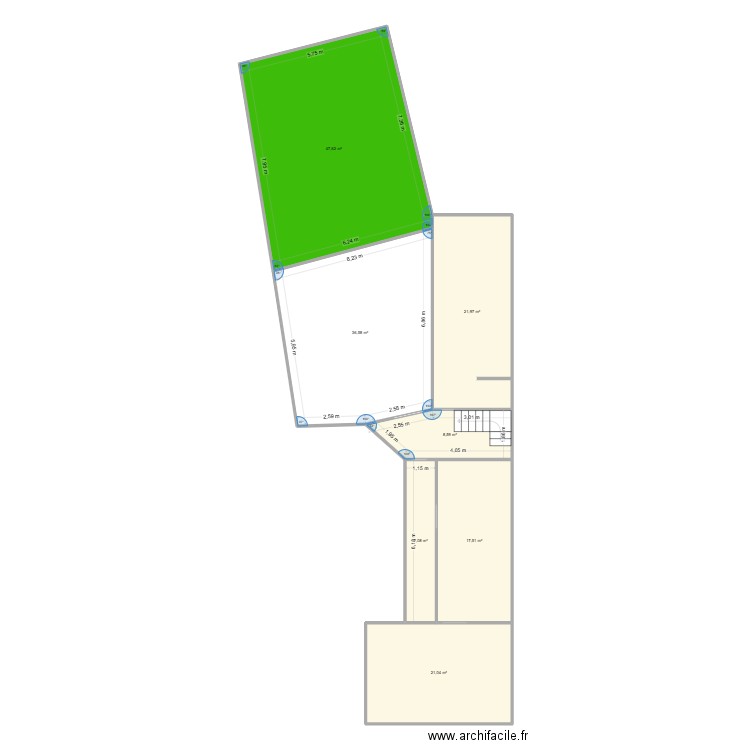 Route de philippeville - LOVERVAL (1 étage). Plan de 7 pièces et 160 m2