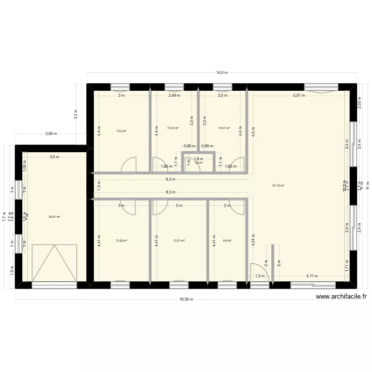 jessy et guenaelle. Plan de 9  et 162 m²