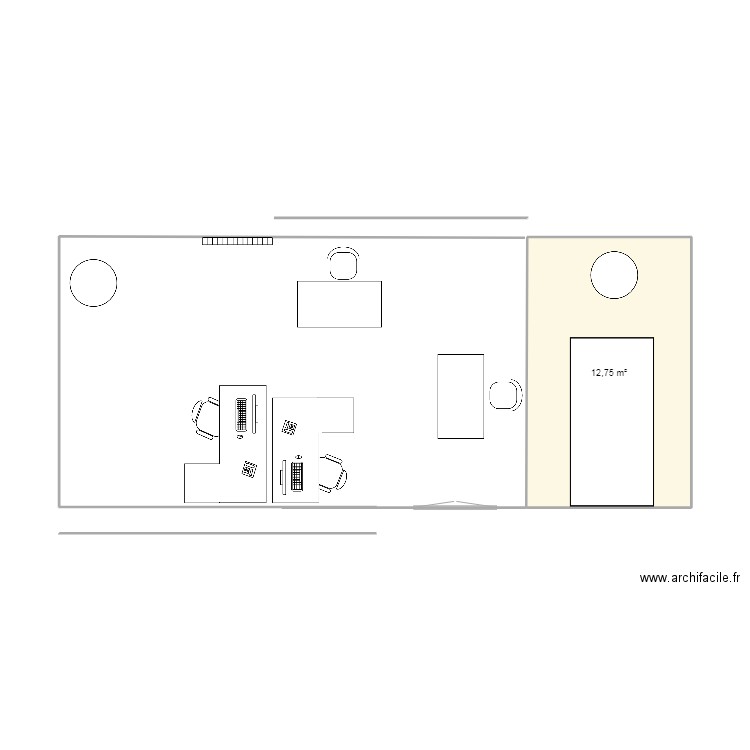 PLAN BUREAU 1. Plan de 1 pièce et 13 m2