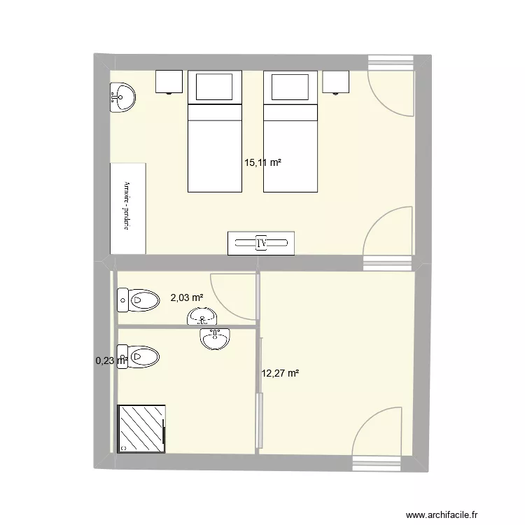 Gîte pèlerin. Plan de 4 et 30 m² Gîte pèlerin. Plan de 4 et 30 m²
