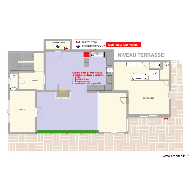 TERRASSE Plomberie. Plan de 9 pièces et 169 m2