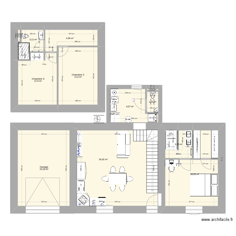 solene 2. Plan de 12 pièces et 108 m2