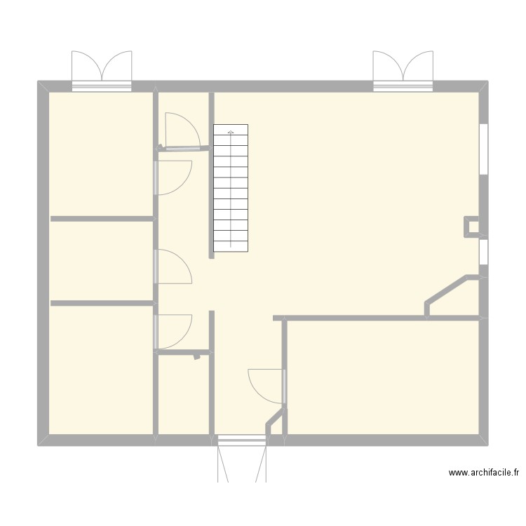 RDC appartement. Plan de 6 pièces et 78 m2