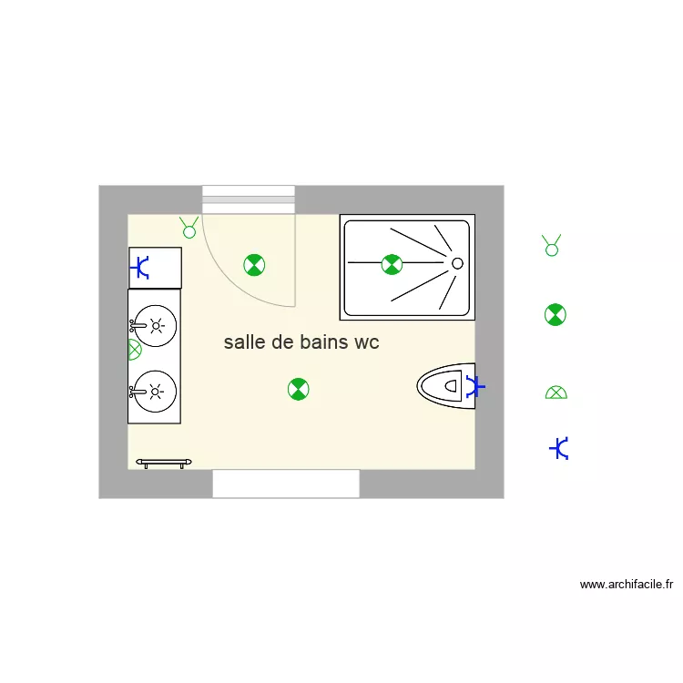salle de bain wc aubade bis elec. Plan de 
