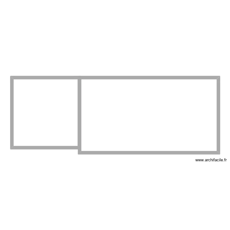 3Q Maison plein pied. Plan de 