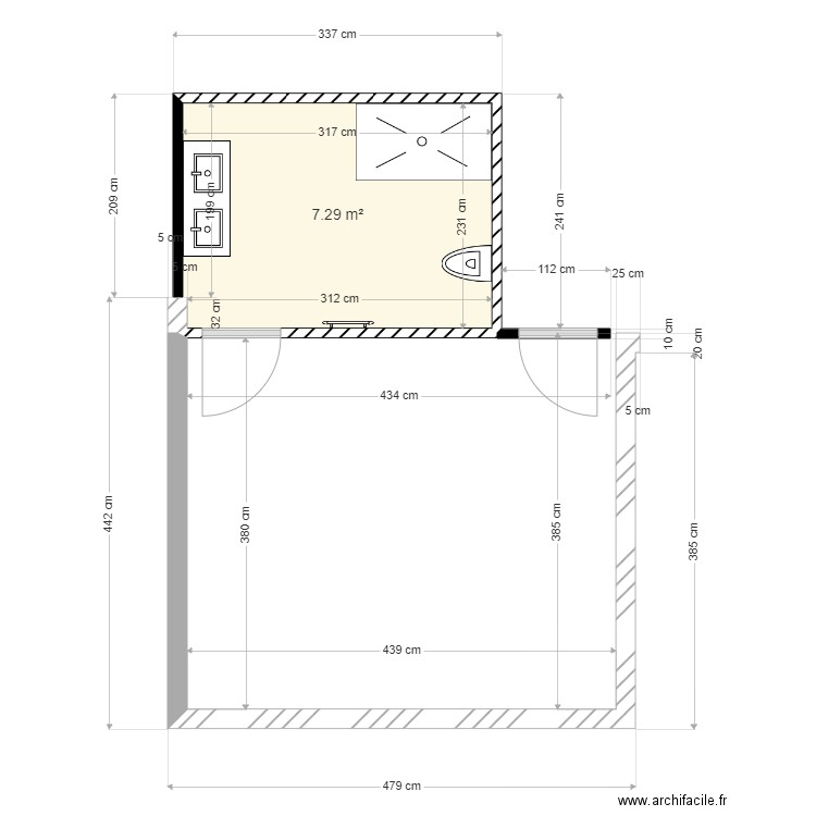 plan Fuchs sdb1. Plan de 0 pièce et 0 m2