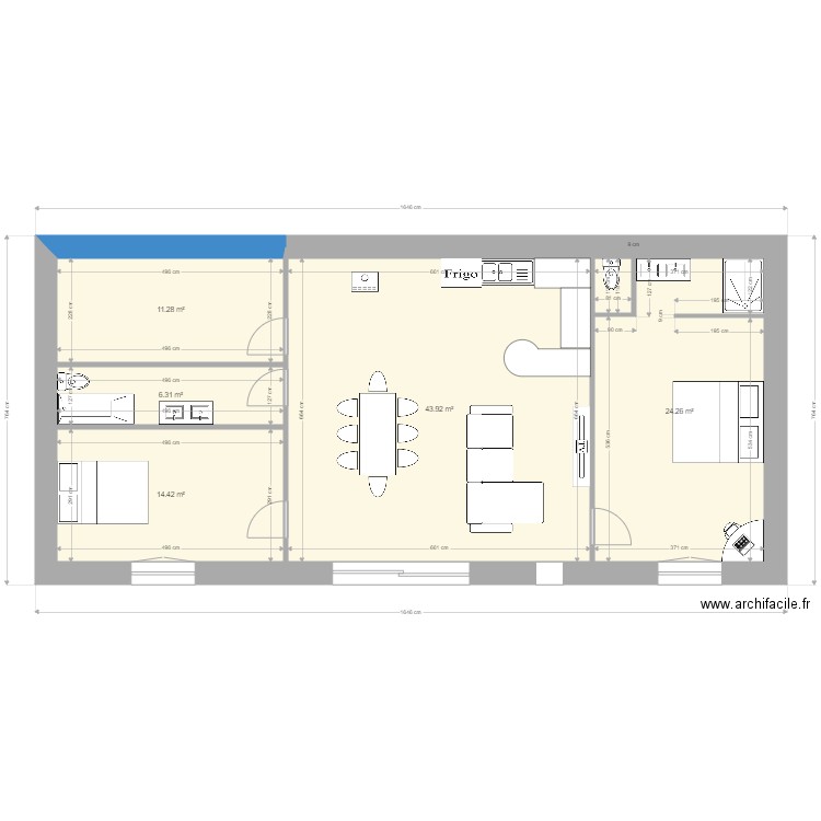 maison100m2. Plan de 5 pièces et 100 m2