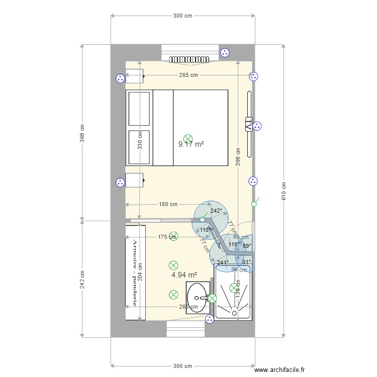 suite parentale. Plan de 0 pièce et 0 m2