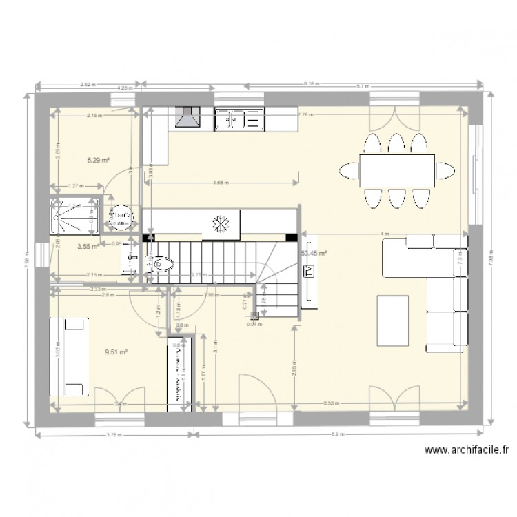 Plan maison RDC V7. Plan de 0 pièce et 0 m2