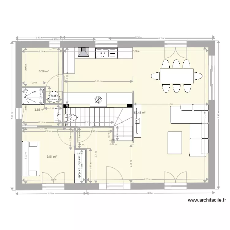 Plan maison RDC V7. Plan de 